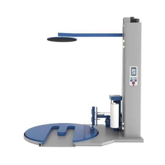 Паллетообмотчик автомат BPW-2400ЕАС, автообрезка, прижим, Е-образная платформа