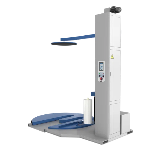 Паллетообмотчик автомат BPW-2400ЕАС, автообрезка, прижим, Е-образная платформа