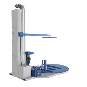 Паллетообмотчик автомат BPW-2400ЕАС, автообрезка, прижим, Е-образная платформа