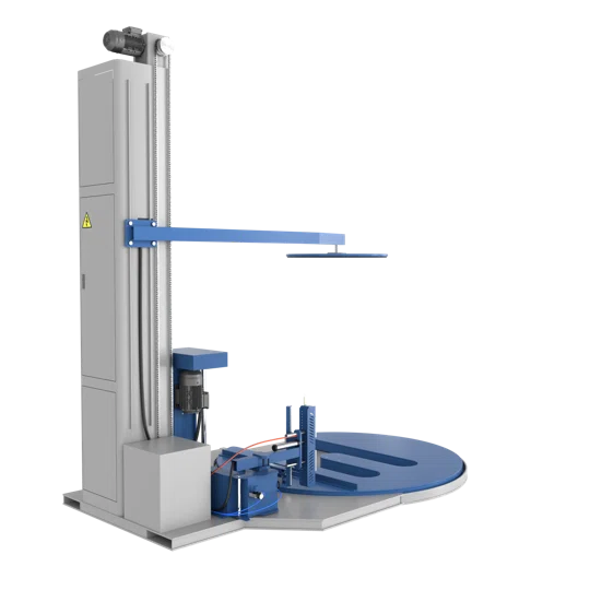Паллетообмотчик автомат BPW-2400ЕАС, автообрезка, прижим, Е-образная платформа