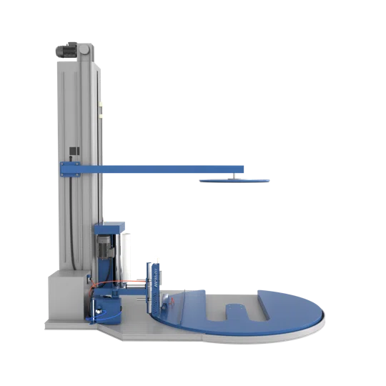 Паллетообмотчик автомат BPW-2400ЕАС, автообрезка, прижим, Е-образная платформа