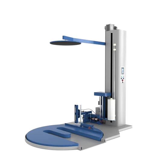 Паллетообмотчик автомат BPW-2400ЕАС, автообрезка, прижим, Е-образная платформа